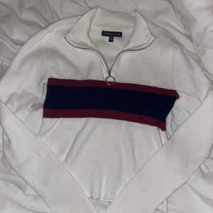 Kendall & Kylie Ribbed Quarter Zip